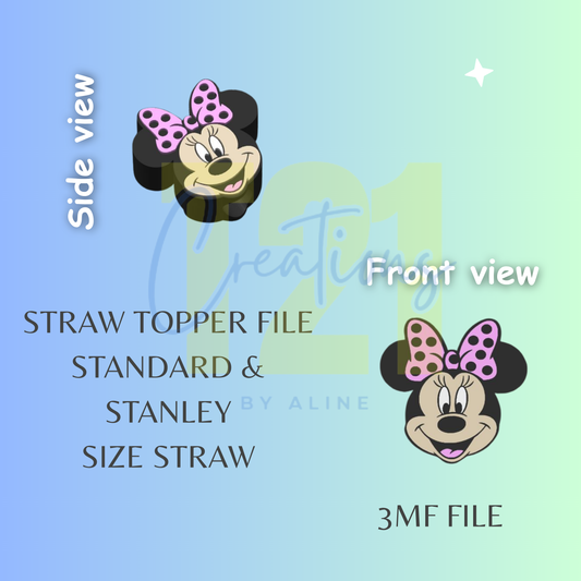 MOUSE GIRL STRAW TOPPER STL FILE