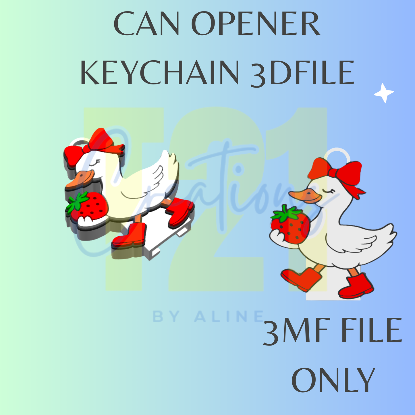 STRAWBERRY GOOSE CAN OPENER 3MF FILE