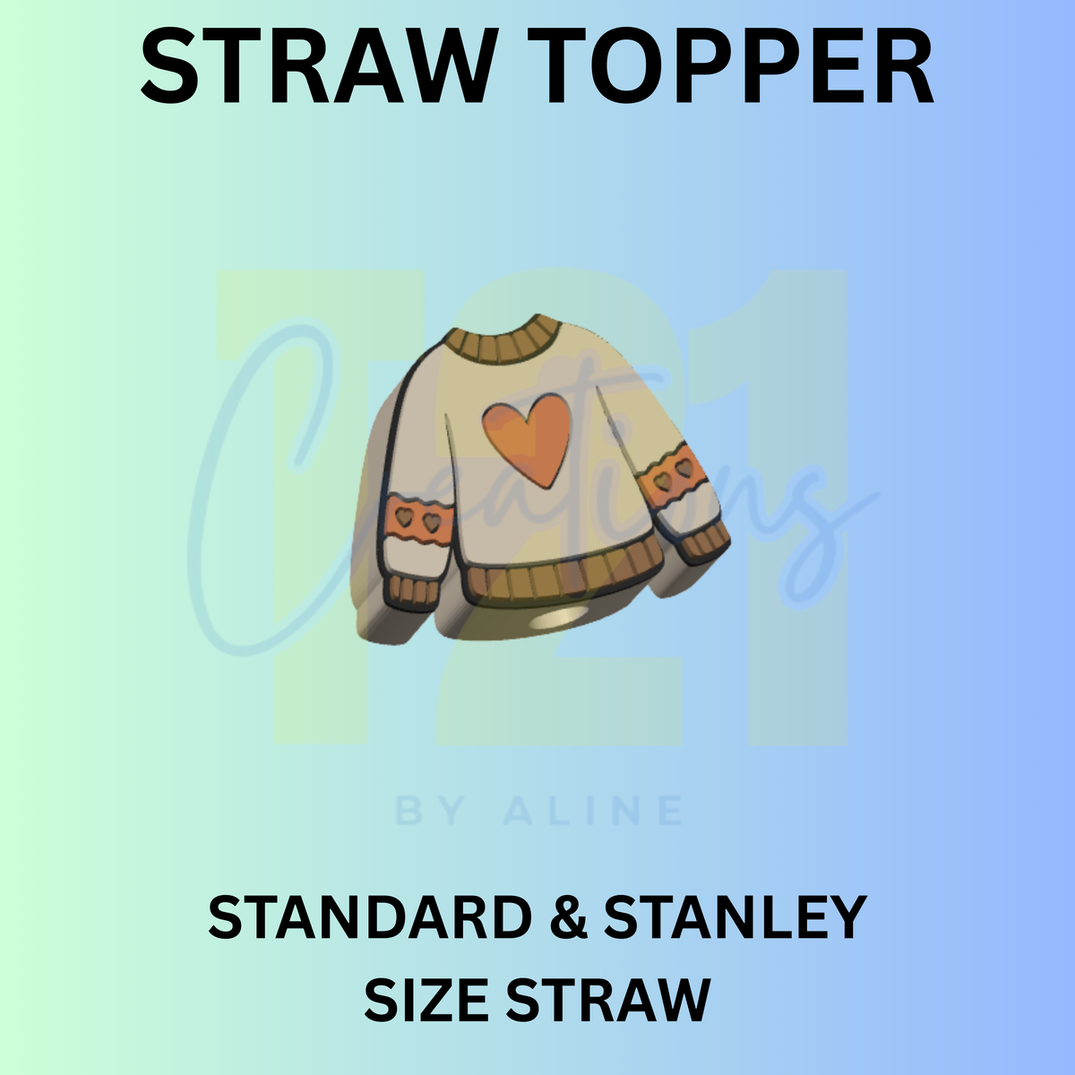 HEART SWEATER STRAW TOPPER