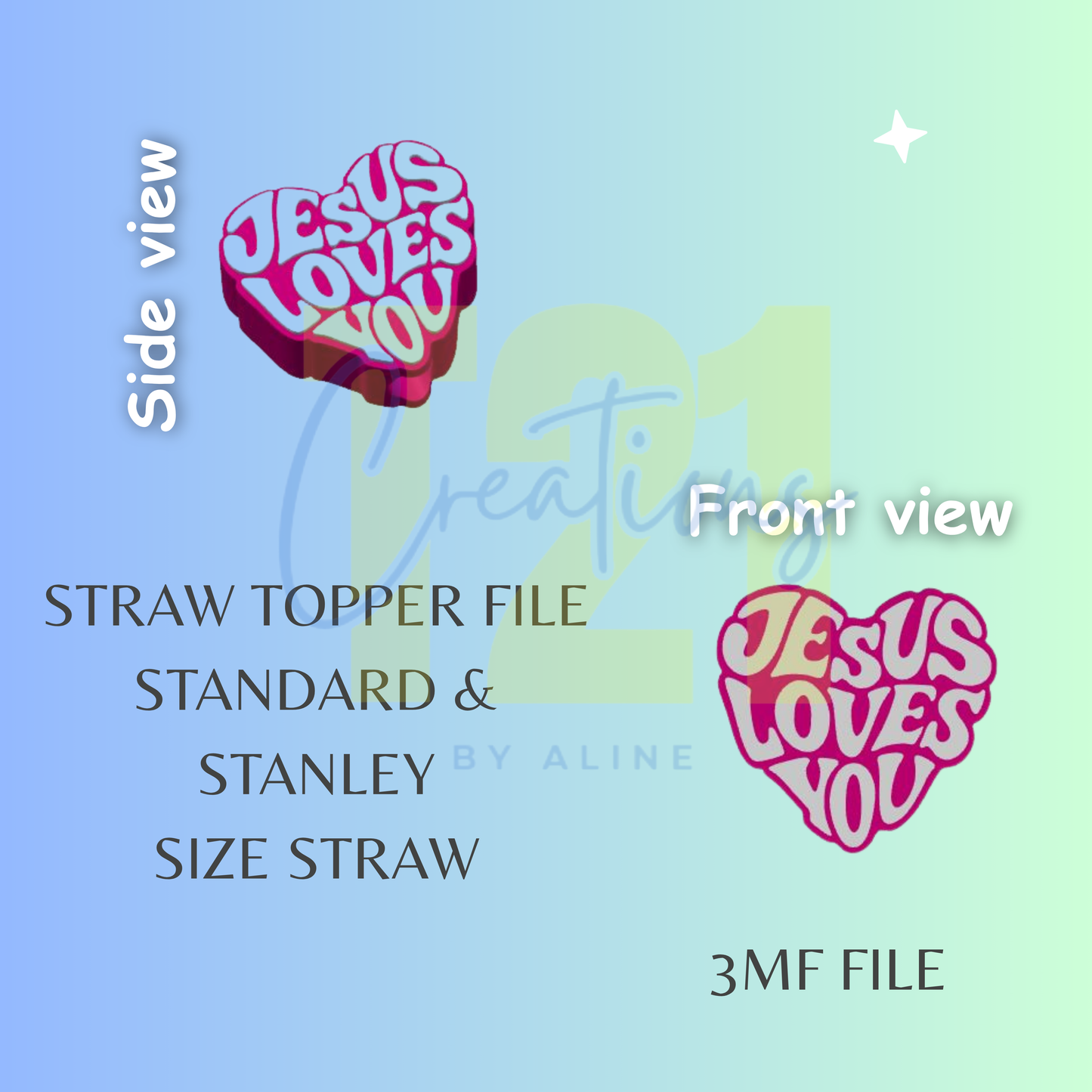 JESUS LOVES YOU TOPPER STL FILE