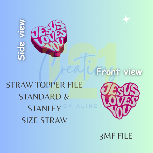 JESUS LOVES YOU TOPPER STL FILE