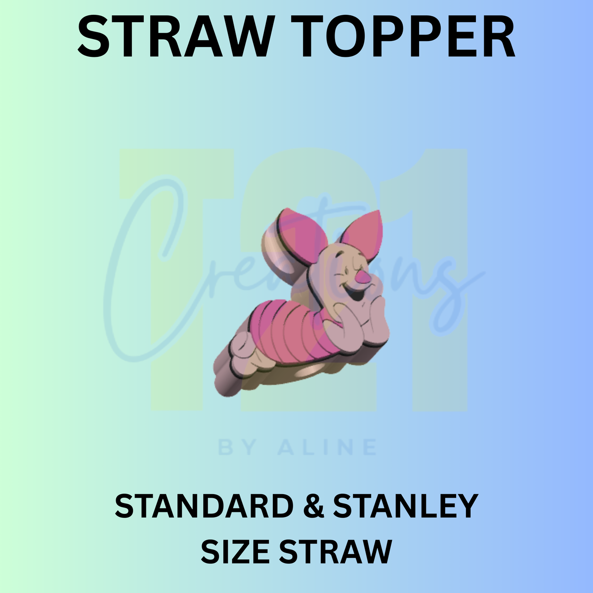 PIGGY 3 STRAW TOPPER