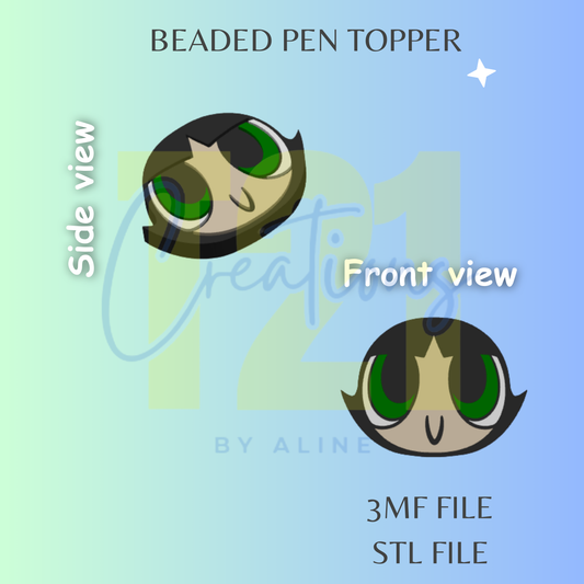 PP GIRL GREEN PEN TOPPER STL FILE