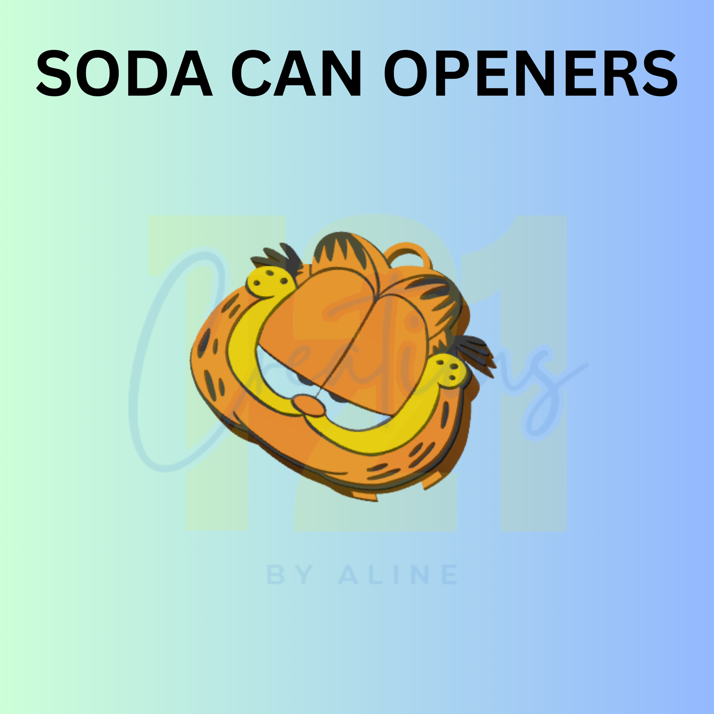 ORANGE CAT SODA CAN OPENER KEYCHAIN