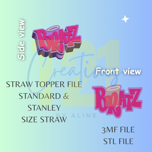 DOLLS NAME STRAW TOPPER STL FILE