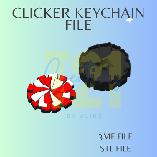 CHEER CLICKER KEYCHAIN STL FILE