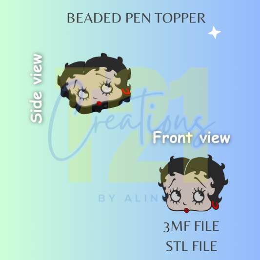 SASSY GIRL PEN TOPPER STL FILE