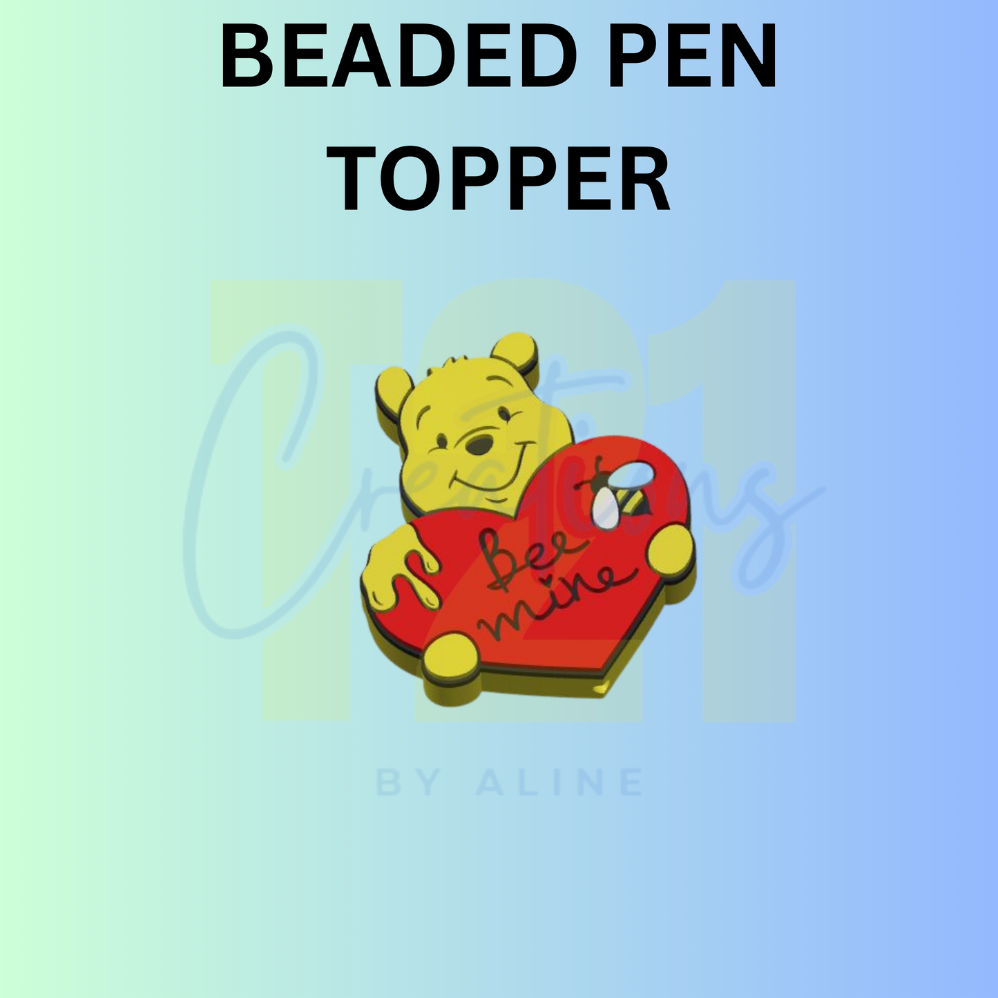 VDAY HONNEY BEAR PEN TOPPER