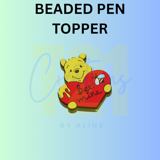 VDAY HONNEY BEAR PEN TOPPER