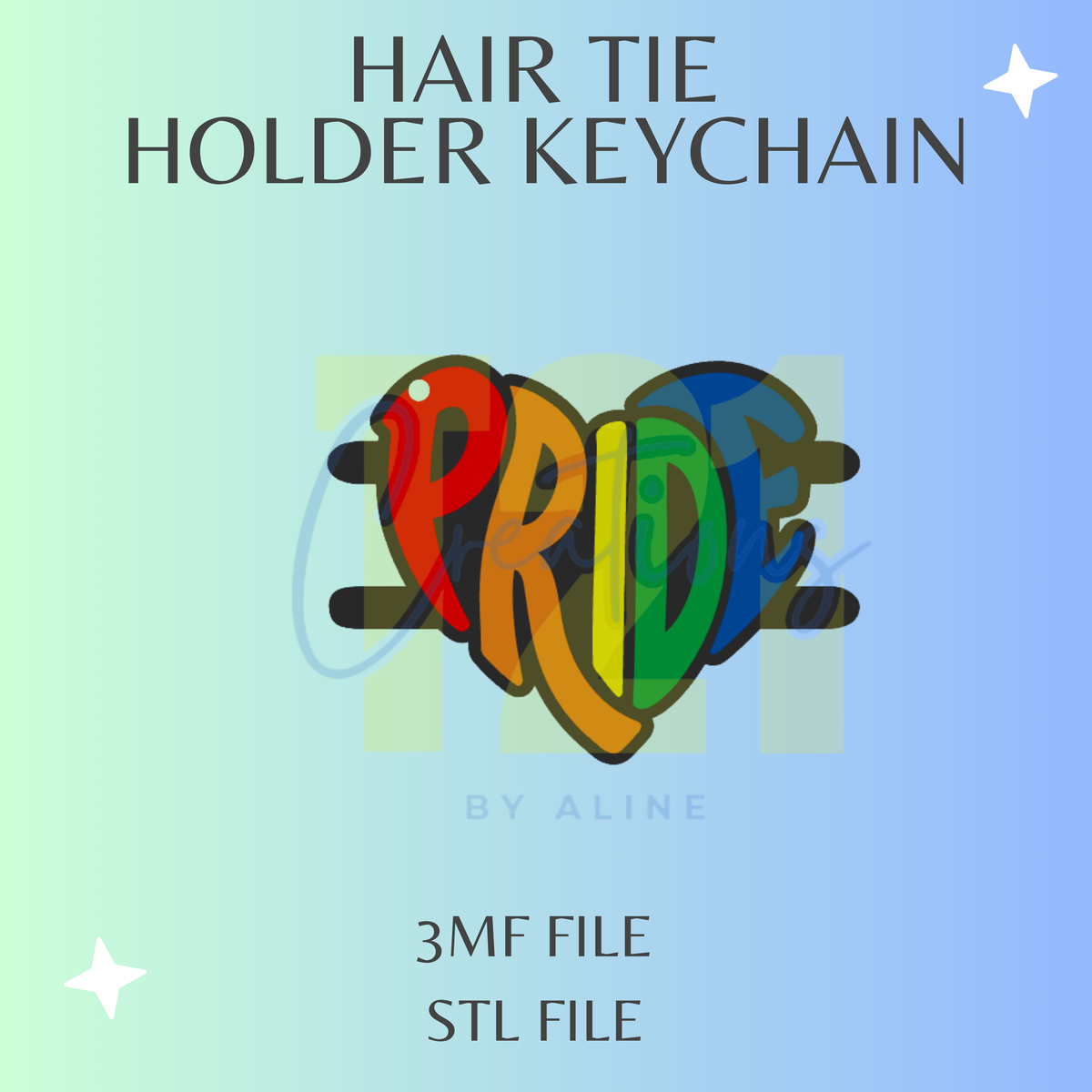 PRIDE HEART HAIR TIE HOLDER STL FILE