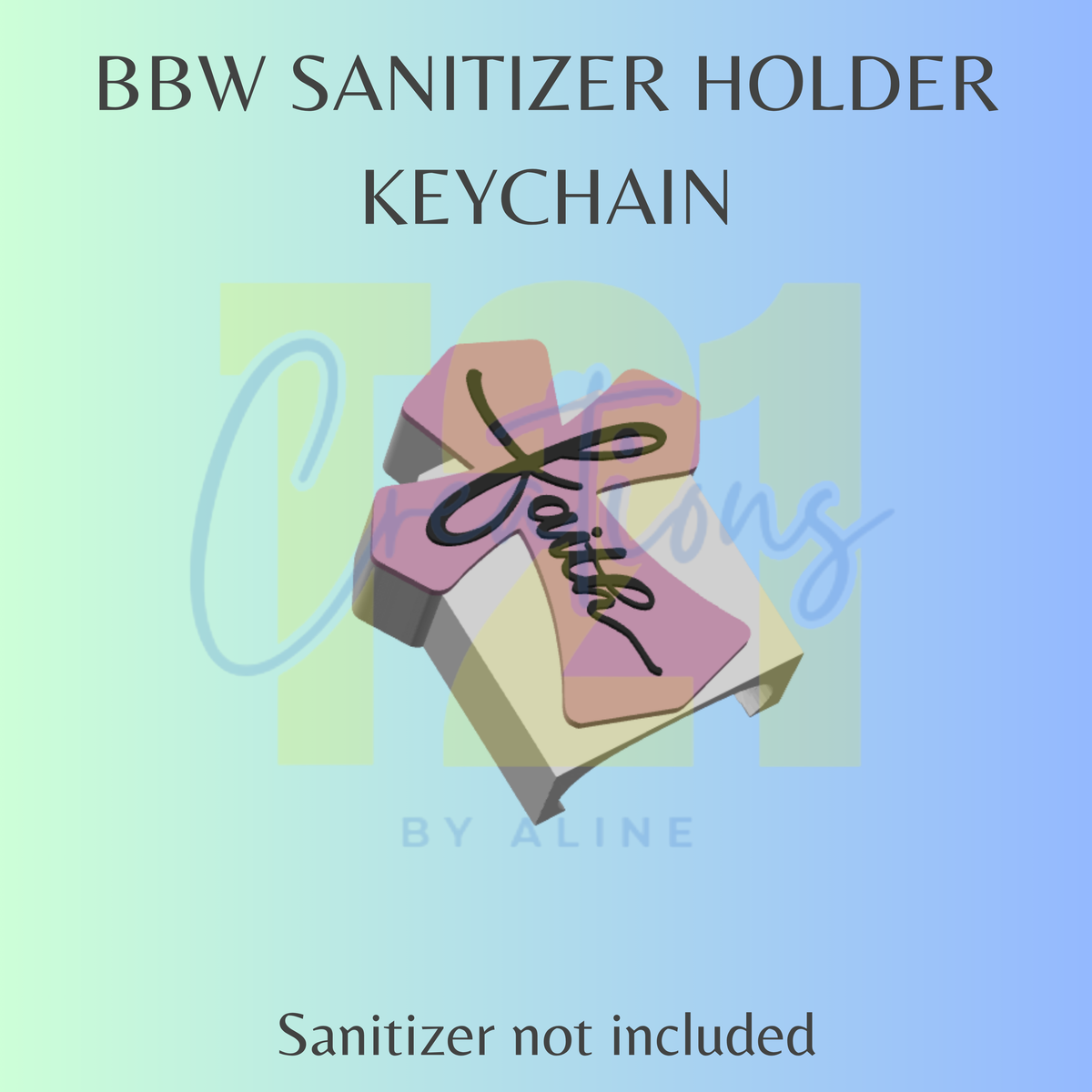 FAITH CROSS BBW SANITIZER KEYCHAIN