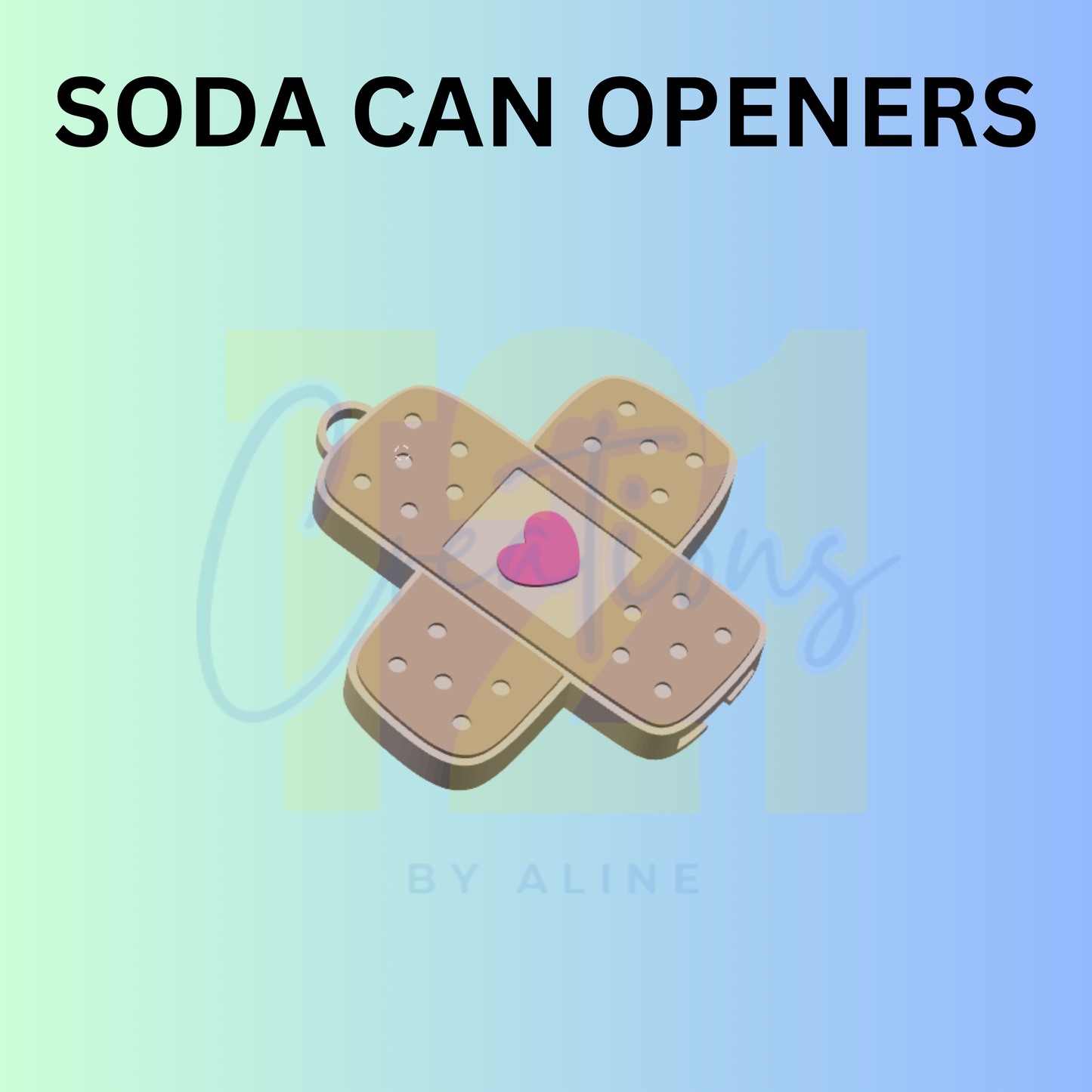 BAND AID SODA CAN OPENER KEYCHAIN
