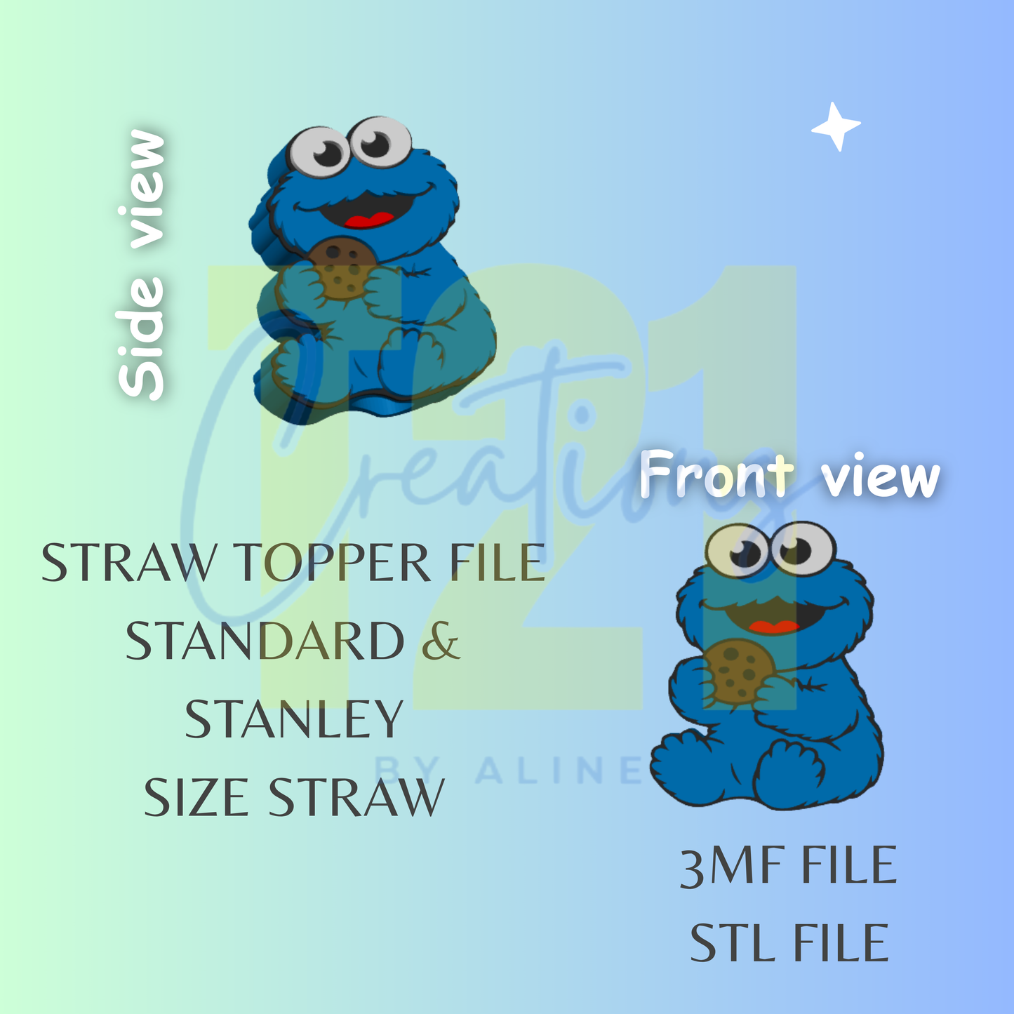COOKIE GUY STRAW TOPPER STL FILE