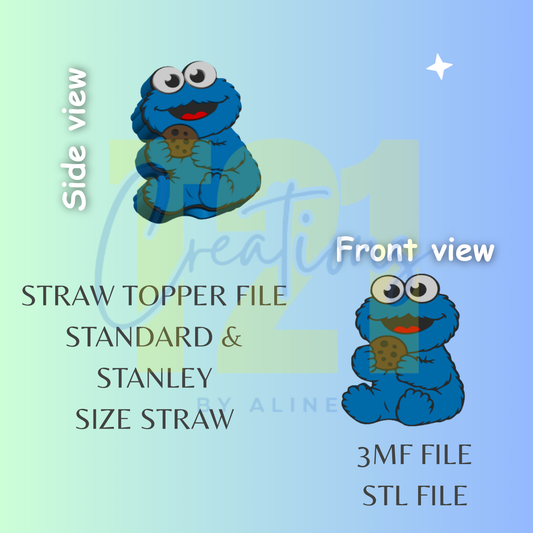 COOKIE GUY STRAW TOPPER STL FILE