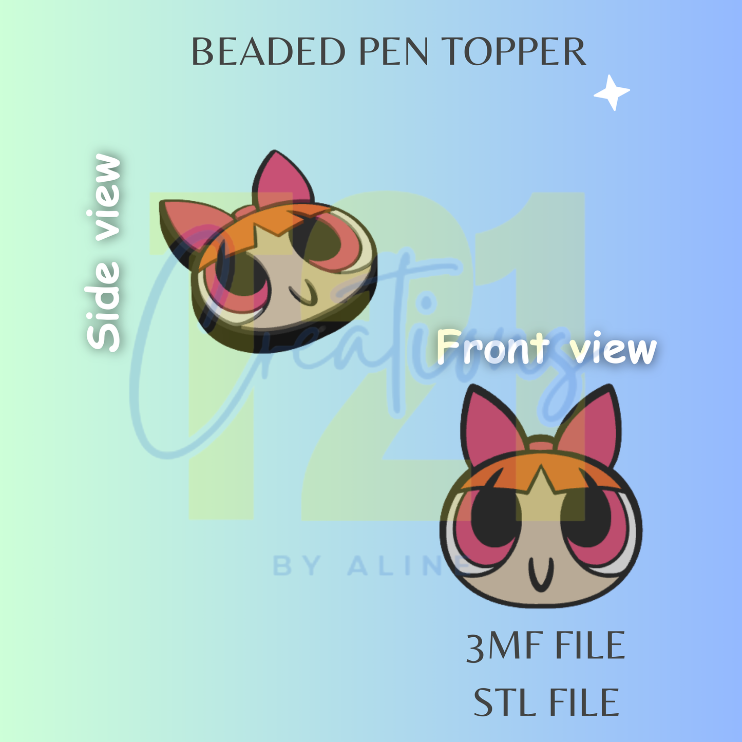 PP GIRL PINK PEN TOPPER STL FILE