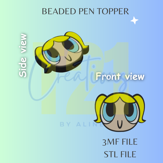 PP GIRL YELLOW PEN TOPPER STL FILE
