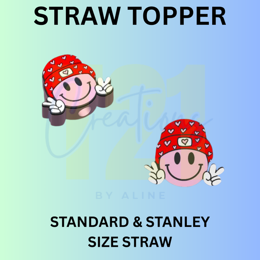 HAPPY FACE STRAW TOPPER