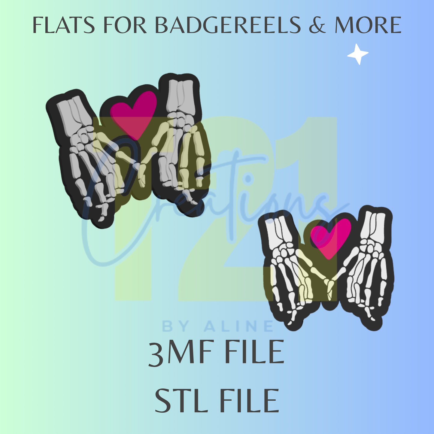 SKELLY HANDS FLAT STL FILE