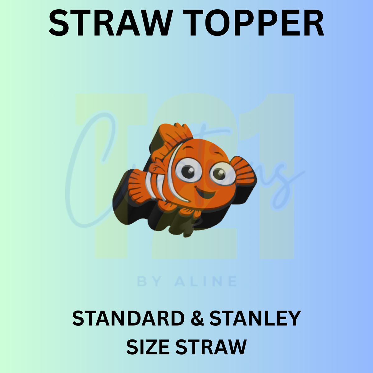 ORANGE FISH STRAW TOPPER