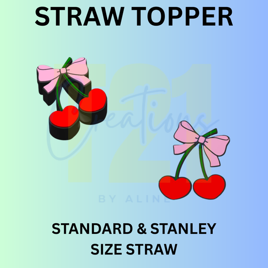 HEART CHERRIES STRAW TOPPER