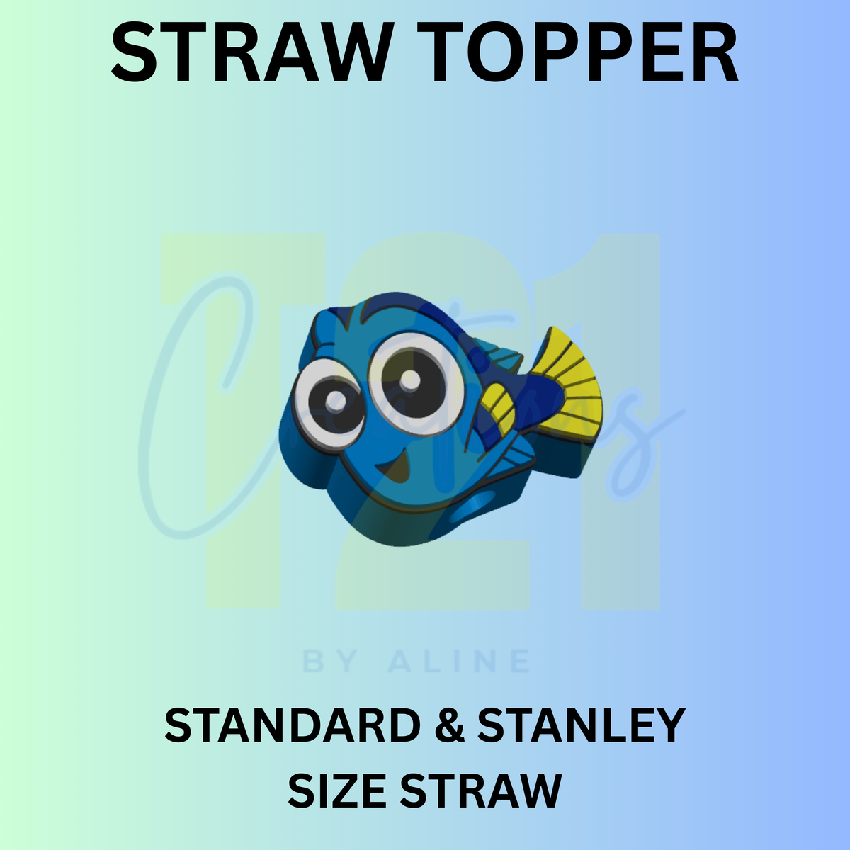 BLUE FISH STRAW TOPPER