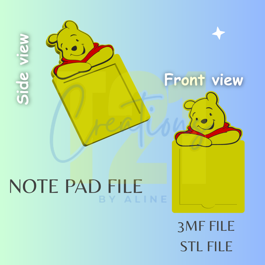 YELLOW BEAR NOTE PAD STL FILE