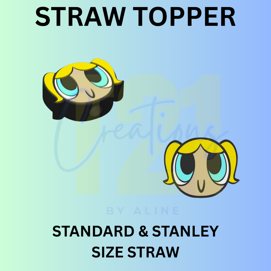 P-P GIRL YELLOW STRAW TOPPER