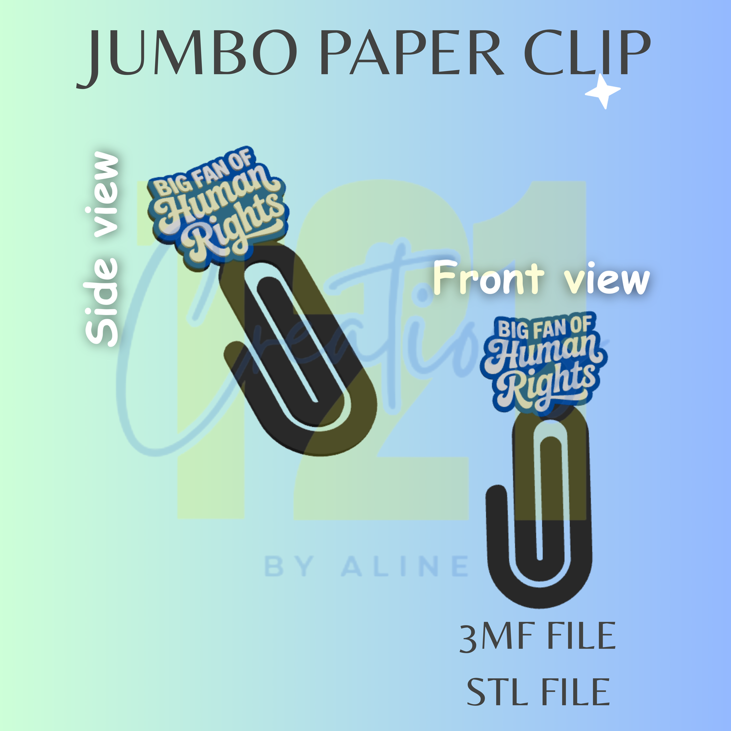 HUMAN RIGHTS JUMBO PAPER CLIP STL FILE