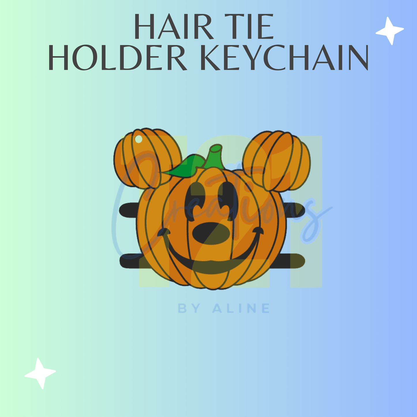 PUMPKIN MOUSE HAIR TIE HOLDER KEYCHAIN