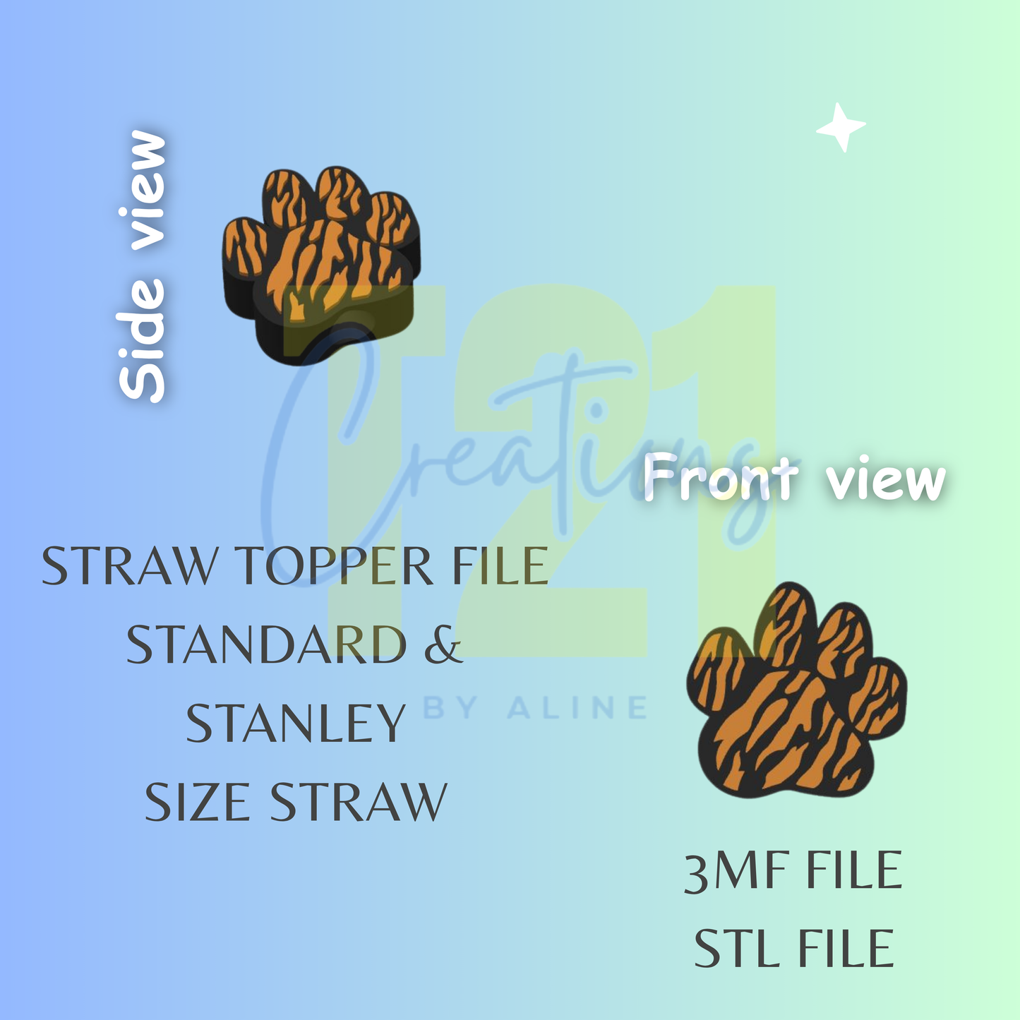 ANIMAL PRINT PAW TOPPER STL FILE