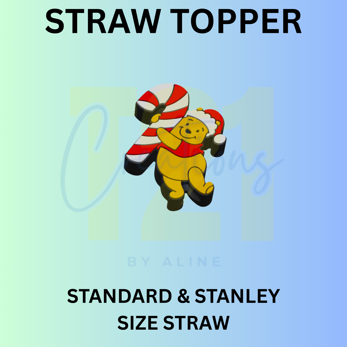 XMAS YELLOW BEAR 1 STRAW TOPPER