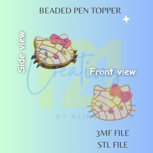 CONCHA CAT PEN TOPPER STL FILE