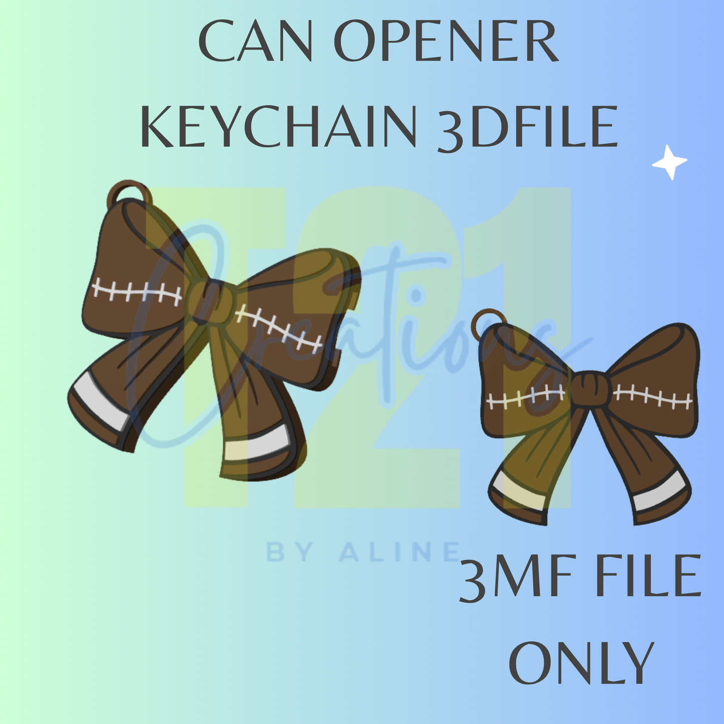 FOOTBALL BOW CAN OPENER 3MF FILE
