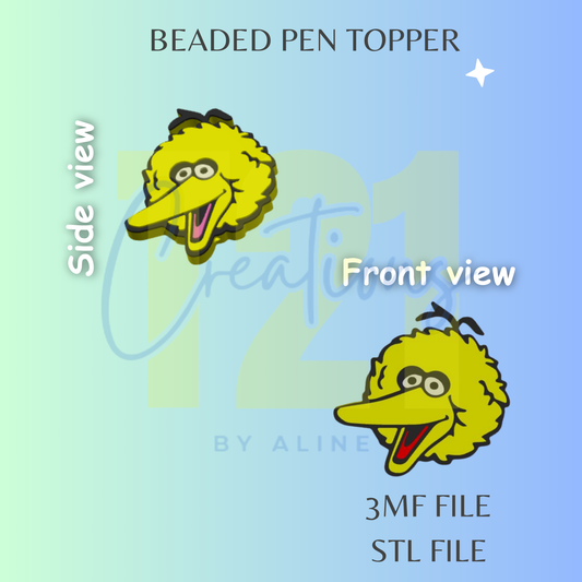 YELLOW BIRD PEN TOPPER STL FILE