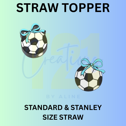 COQUETTE SOCCER BALL STRAW TOPPER