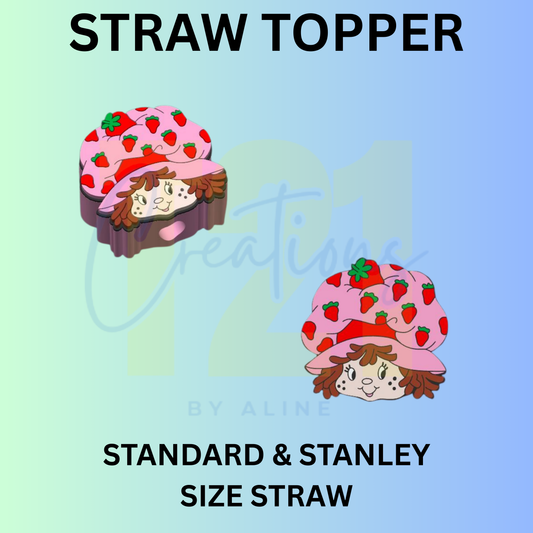 STRAWBERRY GIRL STRAW TOPPER