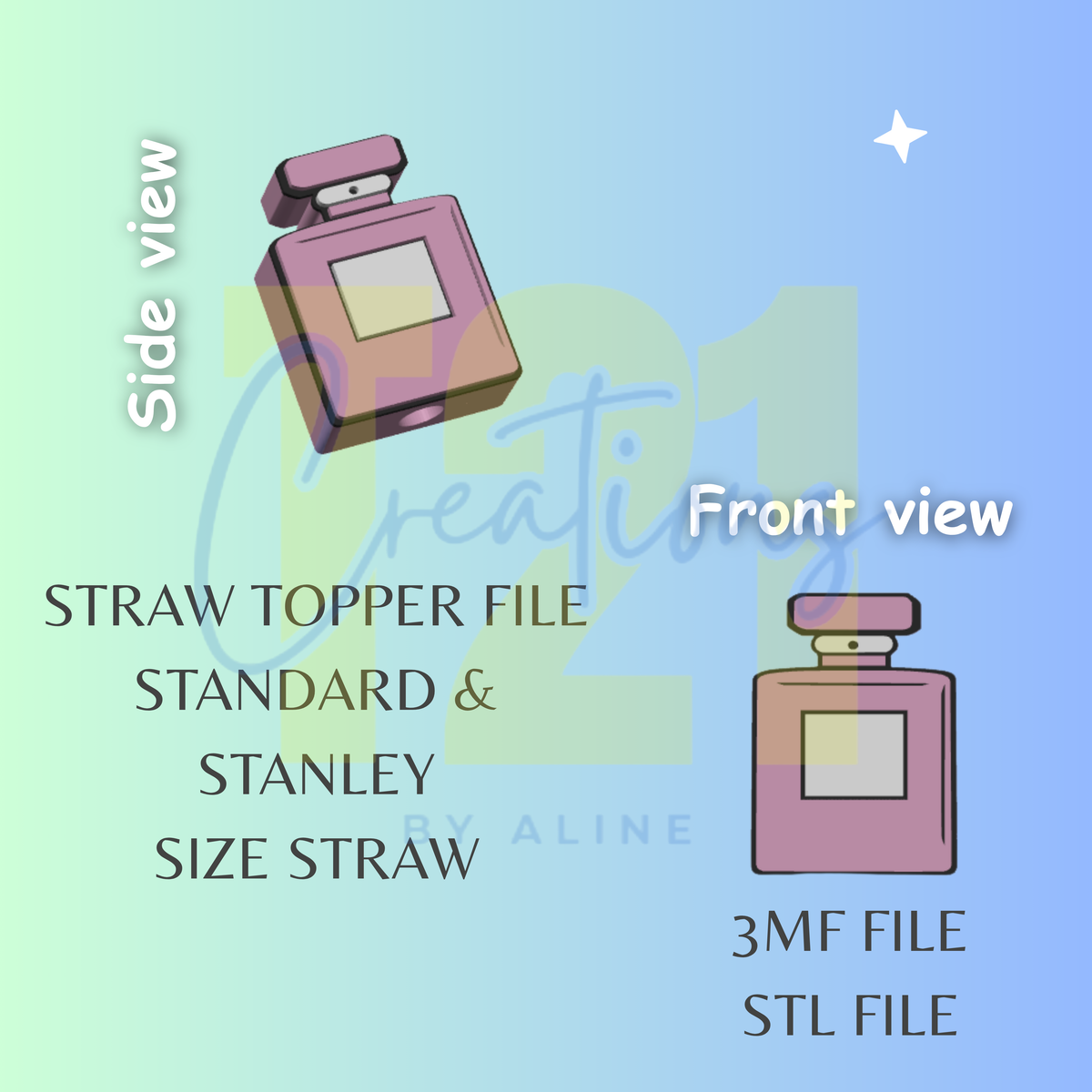 PERFUME 2 STRAW TOPPER STL FILE
