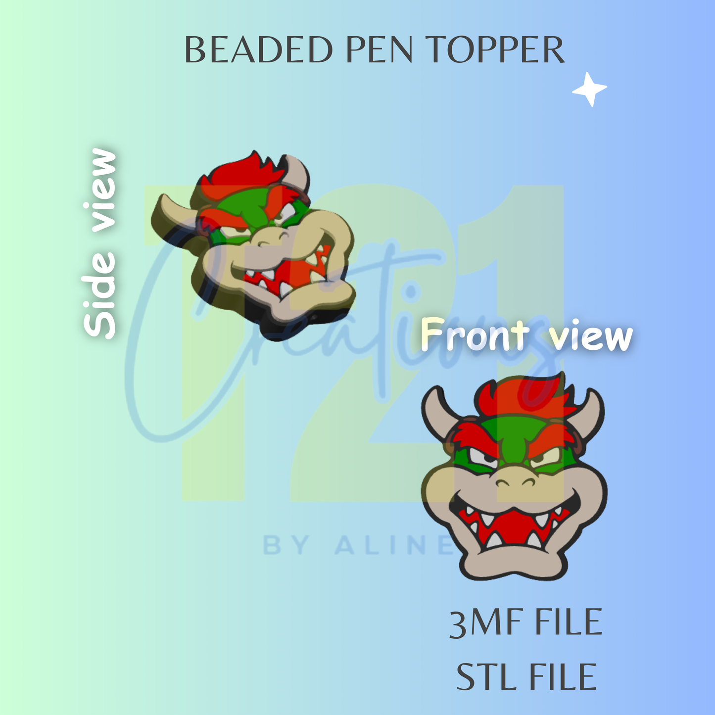 BIG DRAGON PEN TOPPER STL FILE