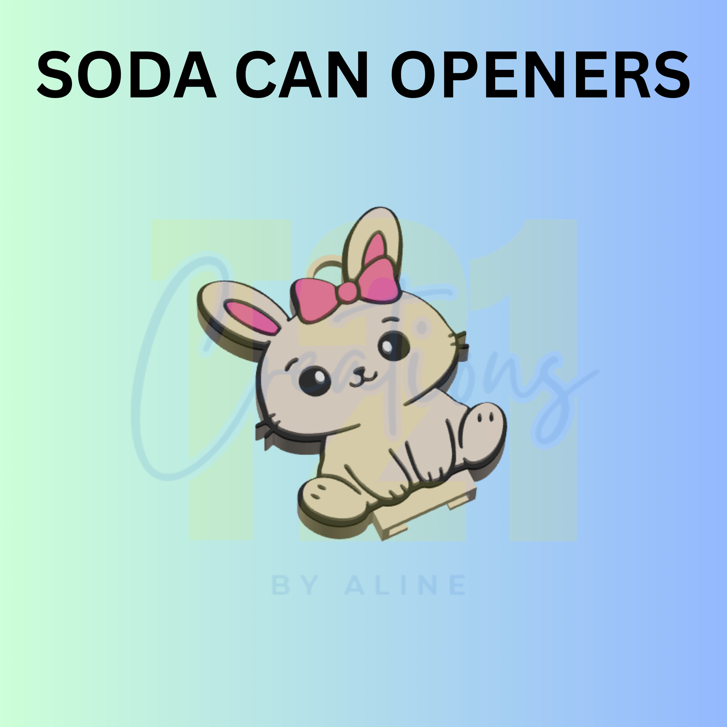 BUNNY SODA CAN OPENER KEYCHAIN