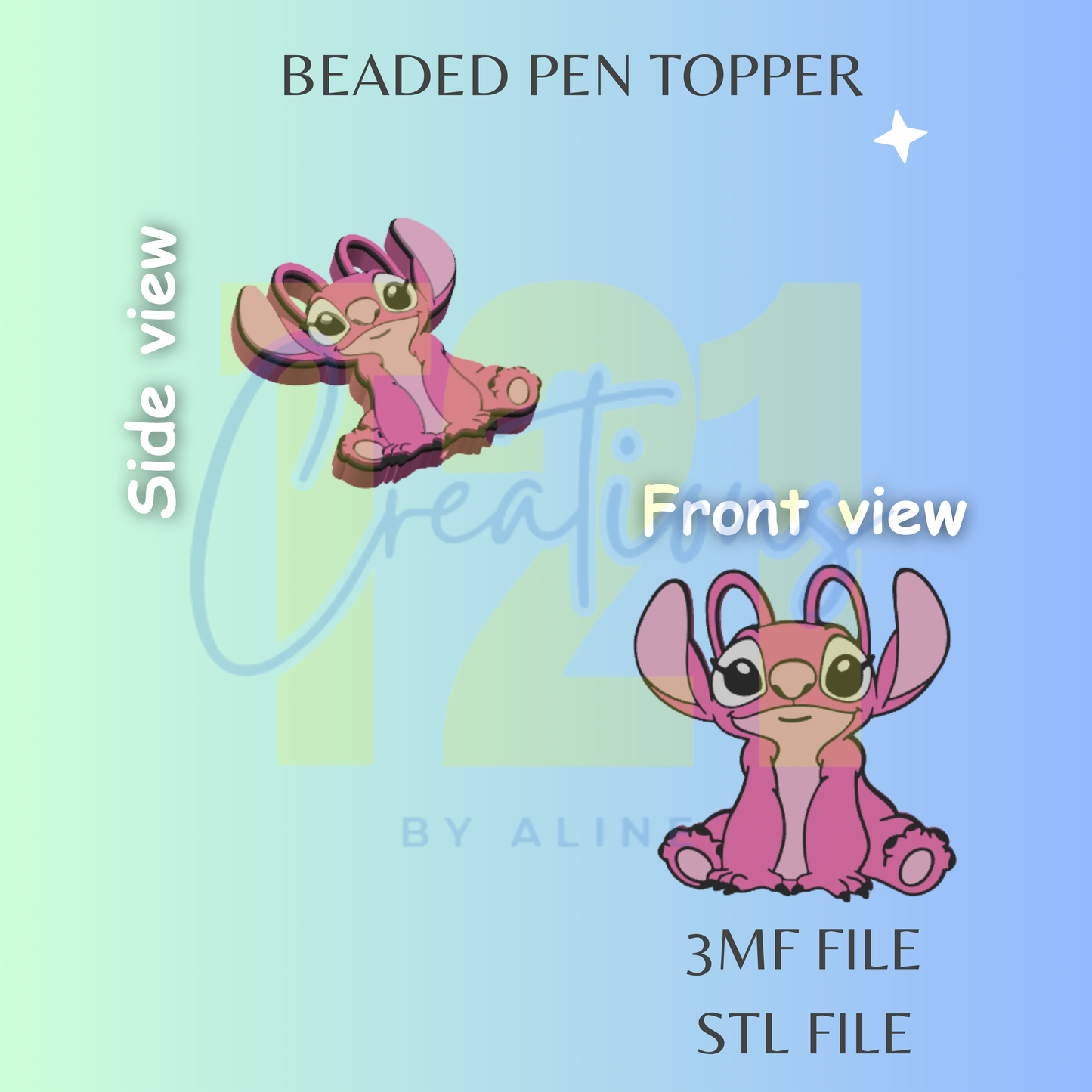 ANGEL ALIEN PEN TOPPER STL FILE