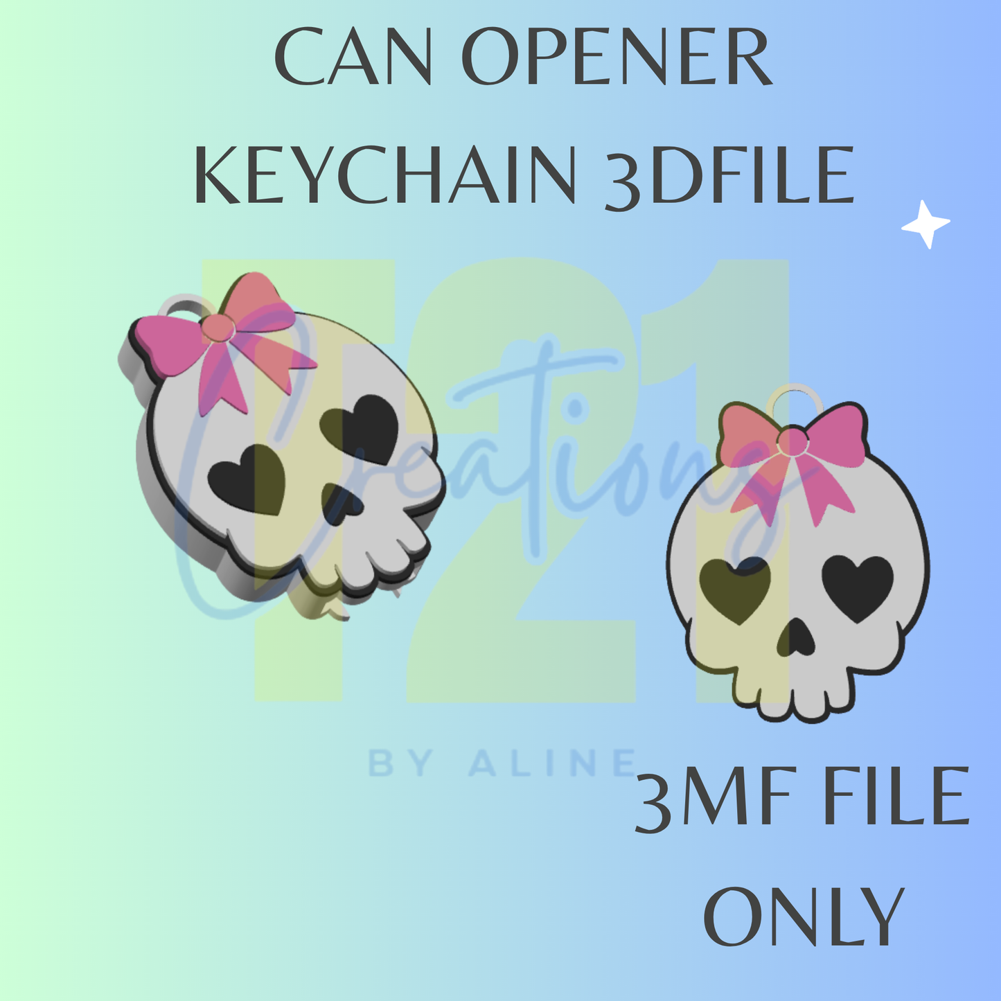 COQUETTE SKULL CAN OPENER 3MF FILE
