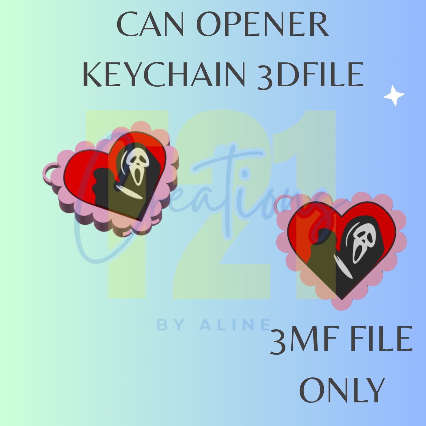 SPOOKY HEART CAN OPENER 3MF FILE