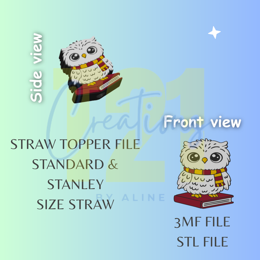 HP OWL STRAW TOPPER STL FILE