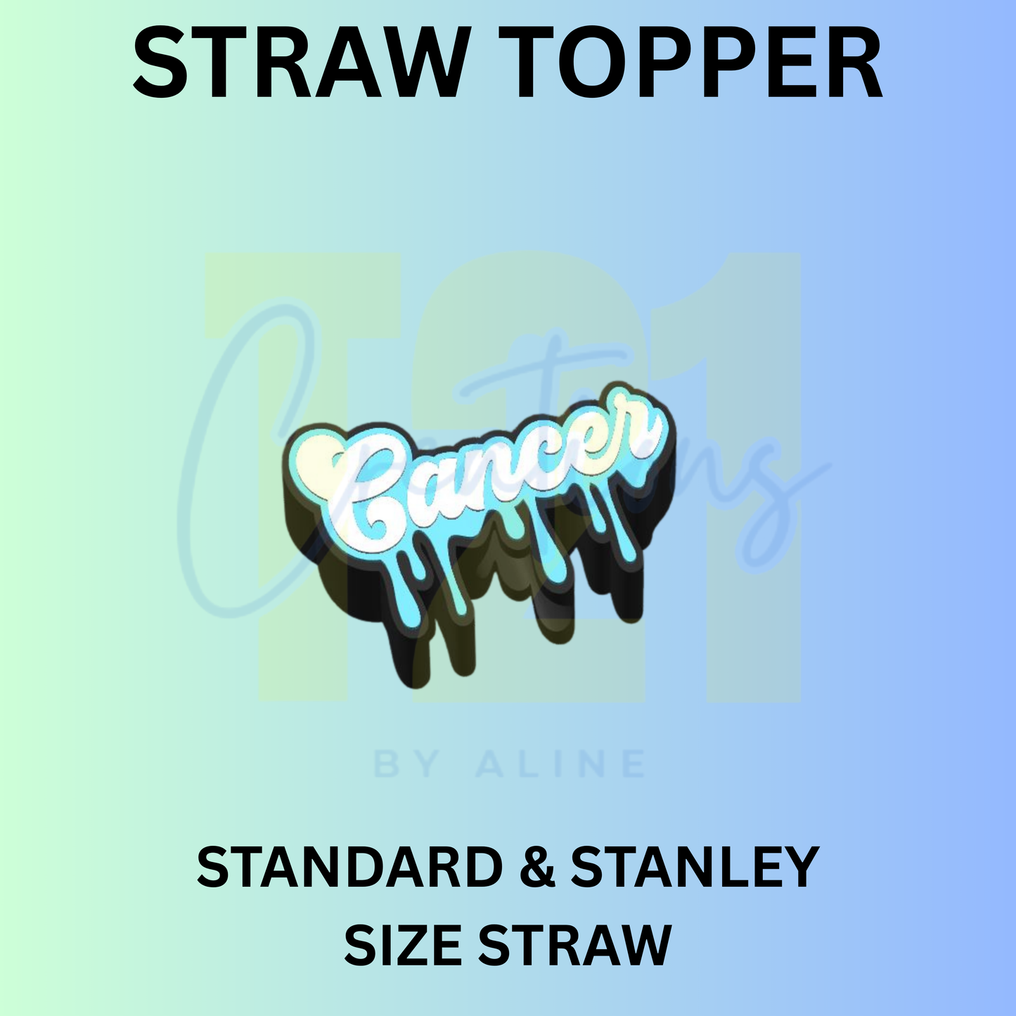 CANCER STRAW TOPPER