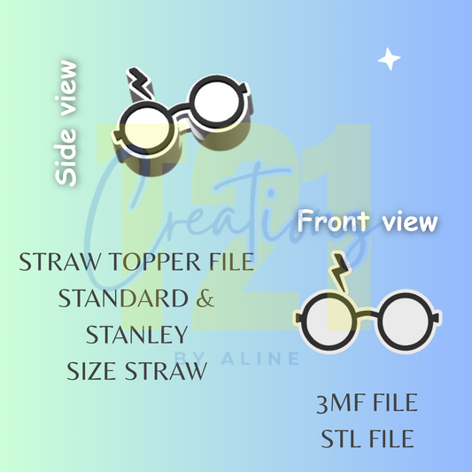 HP GLASSES STRAW TOPPER STL FILE