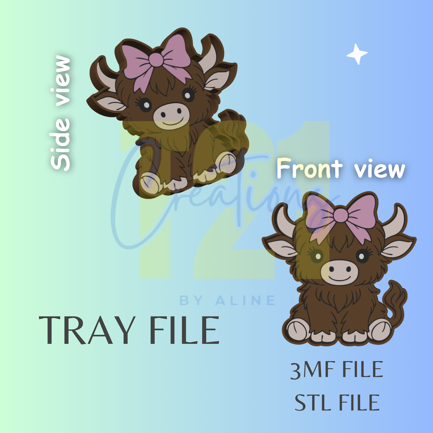 COQUETTE COW TRAY STL FILE