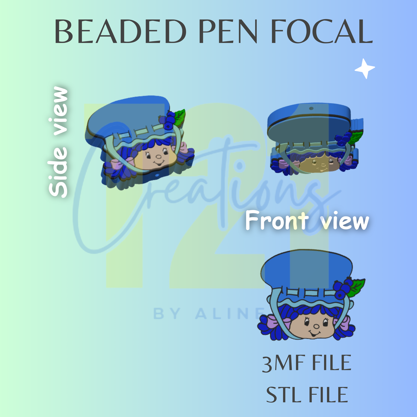 BLUEBERRY GIRL PEN FOCAL STL FILE