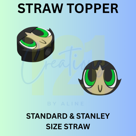 P-P GIRL GREEN STRAW TOPPER