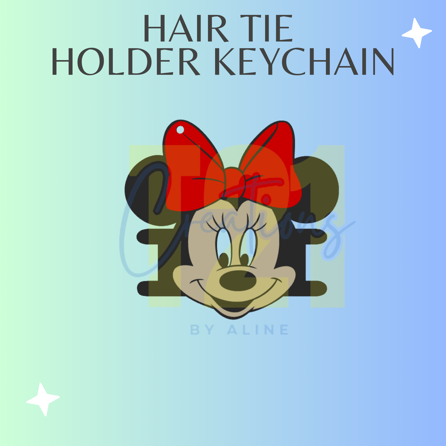 GIRL MOUSE HAIR TIE HOLDER KEYCHAIN