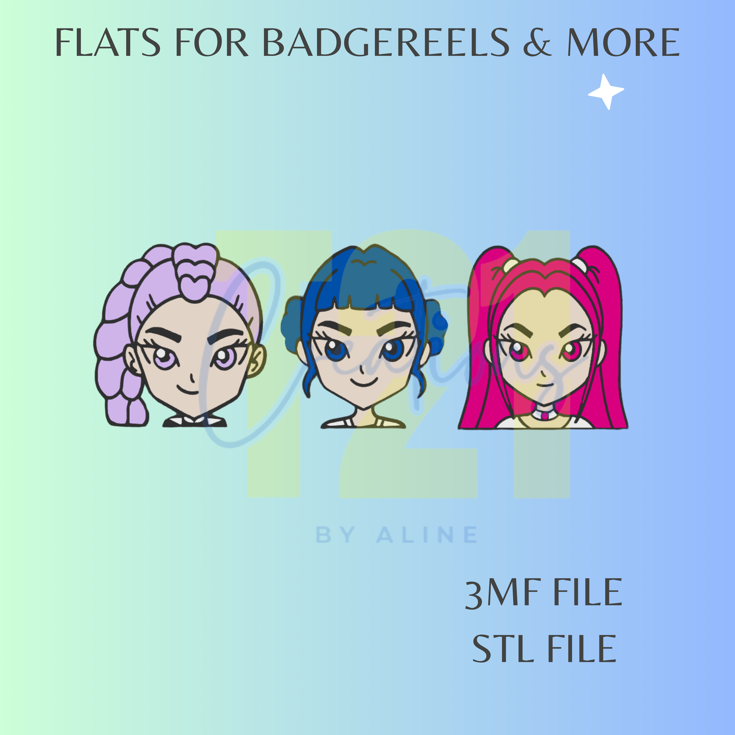 KPOP GIRLS FLAT STL FILE BUNDLE